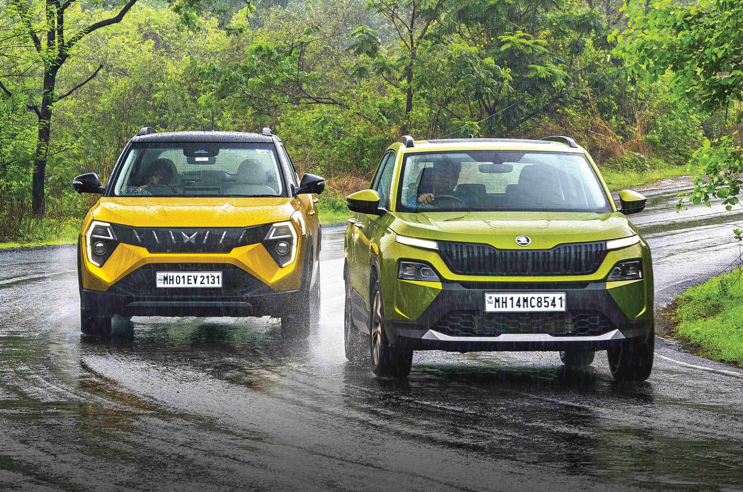 20250628125616 Mahindra XUV 3XO and Skoda Kylaq Front Tracking scaled